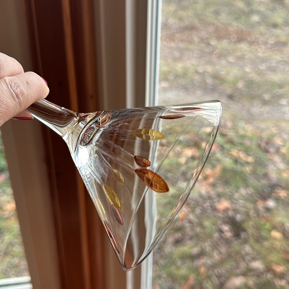 1 vintage Gotham Goblet etched fall jewels hand blown glass - Picture 5 of 6